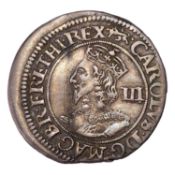 Charles I, Threepence, (1.39g), York mint (1643-4), mm. lion, (S.2877); creased across shield o/wise