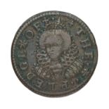 Elizabeth I, Pattern Pledge Penny 1601, in copper, 1.76g, obv. bust of Elizabeth I facing forward