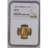 1925 Gold Sovereign NGC MS 66 #6440481-034 (AGW=0.2355 oz.)