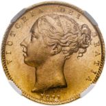 1871 Gold Sovereign Shield NGC MS 63 #5787247-005 (AGW=0.2355 oz.)