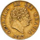 1817 Gold Half-Sovereign Very fine (AGW=0.1176 oz.)