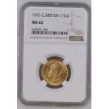 1925 Gold Sovereign NGC MS 65 #6440481-063 (AGW=0.2355 oz.)