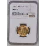 1925 Gold Sovereign NGC MS 65 #6440481-036 (AGW=0.2355 oz.)