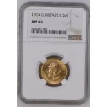 1925 Gold Sovereign NGC MS 66 #6440481-082 (AGW=0.2355 oz.)