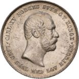 Norway Carl XV 1862 Silver 1 Speciedaler Uncirculated