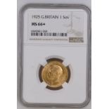 1925 Gold Sovereign NGC MS 66+ #6440481-068 (AGW=0.2355 oz.)