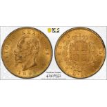 Italy Vittorio Emanuele II 1865 T BN Gold 20 Lire PCGS MS63 #42926352 (AGW=0.1867 oz.)