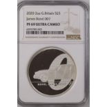 2020 Silver 5 Pounds (2 oz.) Bond, James Bond Proof NGC PF 69 ULTRA CAMEO #6055780-002 Box & COA