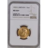 1925 Gold Sovereign NGC MS 66+ #6440481-061 (AGW=0.2355 oz.)