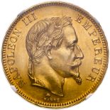 France Napoleon III 1866 A Gold 100 Francs NGC MS 62 #2719640-002 (AGW=0.9335 oz.)