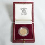 1985 Gold Sovereign Proof About FDC Box (AGW=0.2355 oz.)