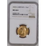 1925 Gold Sovereign NGC MS 66+ #6440481-066 (AGW=0.2355 oz.)