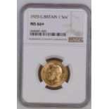 1925 Gold Sovereign NGC MS 66+ #6440481-060 (AGW=0.2355 oz.)