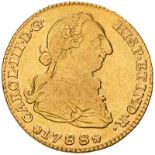 Spain 1788 M Gold 2 Escudos Carlos III (AGW=0.1905 oz.)