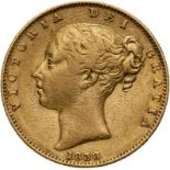 1838 Gold Sovereign Good fine. Rare (AGW=0.2355 oz.)