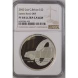 2020 Silver 5 Pounds (2 oz.) Bond, James Bond Proof NGC PF 68 ULTRA CAMEO #6055780-005 Box & COA