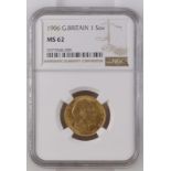 1906 Gold Sovereign NGC MS 62 #5977948-009 (AGW=0.2355 oz.)