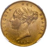 1860 Gold Half-Sovereign NGC AU 55 #5787250-004 (AGW=0.1176 oz.)