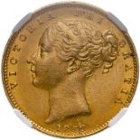 1852 Gold Sovereign NGC MS 61 #5787247-020 (AGW=0.2355 oz.)