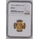 1925 Gold Sovereign NGC MS 66 #6440481-080 (AGW=0.2355 oz.)