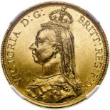 1887 Gold 2 Pounds (Double Sovereign) NGC MS 61 PL #6322173-001 (AGW=0.4711 oz.)