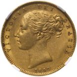 1852 Gold Sovereign NGC AU 58 #4220428-007 (AGW=0.2355 oz.)