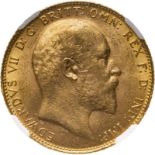 1907 Gold Sovereign NGC MS 62 #6440481-021 (AGW=0.2355 oz.)