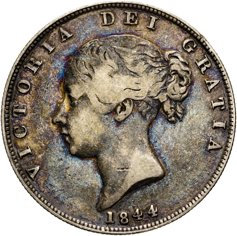 1844 Silver Halfcrown Fine