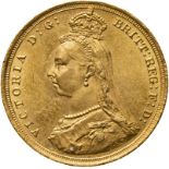 1889 S Gold Sovereign First Legend (AGW=0.2355 oz.)