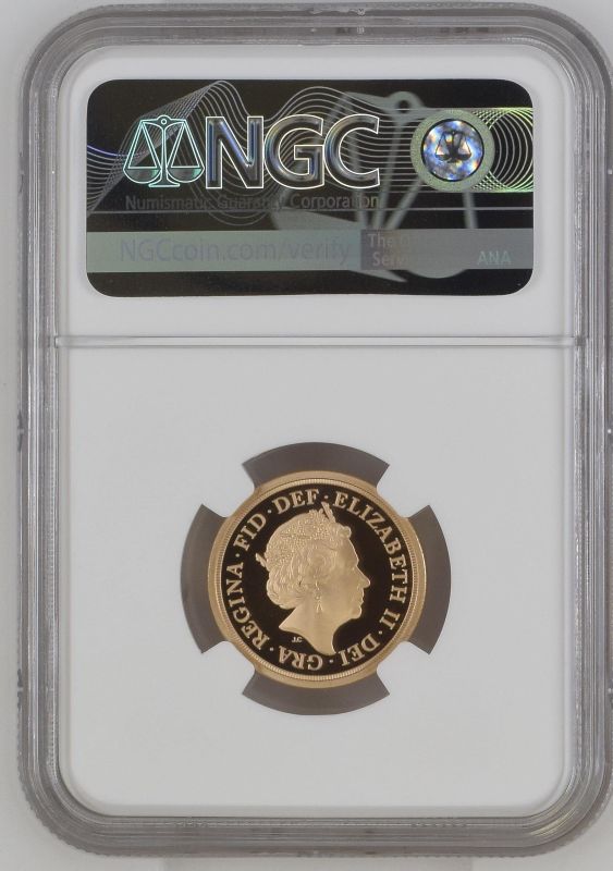 2022 Gold Sovereign Platinum Jubilee Proof Pattern Piedfort NGC PF 70 ULTRA CAMEO #2880313-003 (AGW= - Image 4 of 4