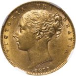 1871 Gold Sovereign Shield NGC MS 62 #6141352-010 (AGW=0.2355 oz.)