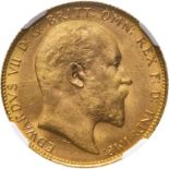 1908 P Gold Sovereign NGC MS 63 #6440482-028 (AGW=0.2355 oz.)