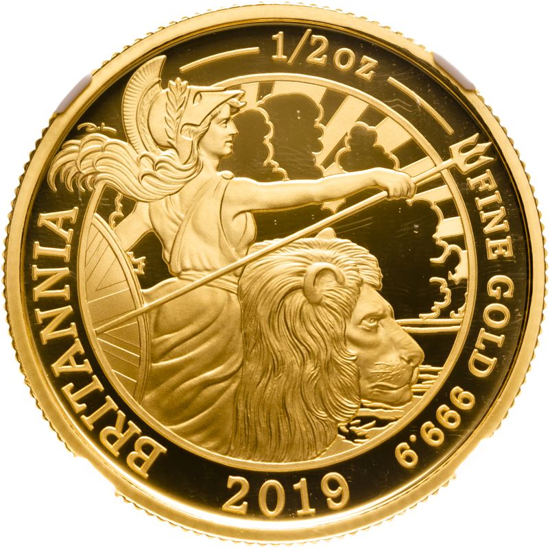 2019 Gold 50 Pounds (1/2 oz.) Britannia NGC PF 70 ULTRA CAMEO #6028200-023