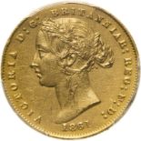 1861 SY Gold Sovereign PCGS Genuine - AU Details (98 - Damage) #45641296 (AGW=0.2355 oz.)