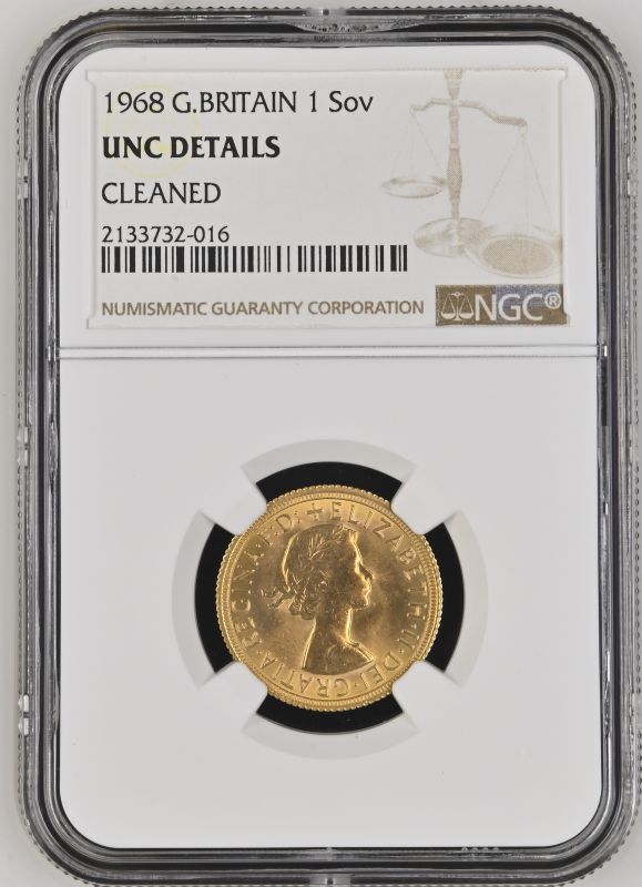 1968 Gold Sovereign NGC UNC Details #2133732-016 (AGW=0.2355 oz.) - Image 3 of 4