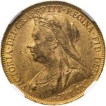 1900 P Gold Sovereign NGC MS 60 #6066380-057 (AGW=0.2355 oz.)