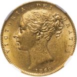 1869 Gold Sovereign NGC MS 60 #5704767-012 (AGW=0.2355 oz.)