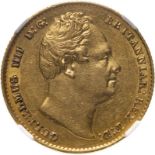 1837 Gold Sovereign NGC AU 55 #6614520-002 (AGW=0.2355 oz.)