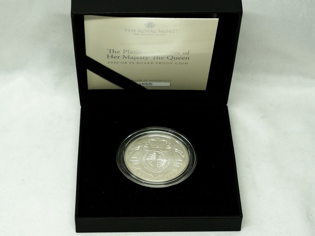 2022 Silver 5 Pounds (1 oz.) Platinum Jubilee Proof Box & COA