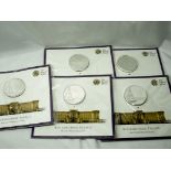 2015 Lot of 5 Silver 100 Pounds BU Buckingham Palace (ASW=10.0960 oz.)