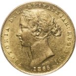 1865 SY Gold Sovereign PCGS AU50 #60104116 (AGW=0.2355 oz.)