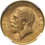 1918 I Gold Sovereign NGC MS 62 #2130192-015 (AGW=0.2355 oz.)