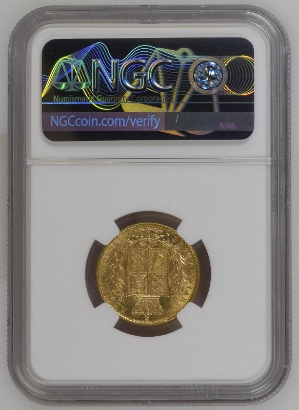 1871 Gold Sovereign Shield NGC MS 62 #6141352-010 (AGW=0.2355 oz.) - Image 4 of 4