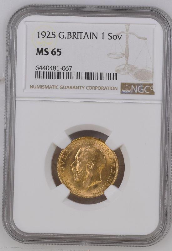 1925 Gold Sovereign NGC MS 65 #6440481-067 (AGW=0.2355 oz.) - Image 3 of 4