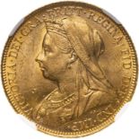 1900 M Gold Sovereign Equal-finest NGC MS 63 #6440482-010 (AGW=0.2355 oz.)