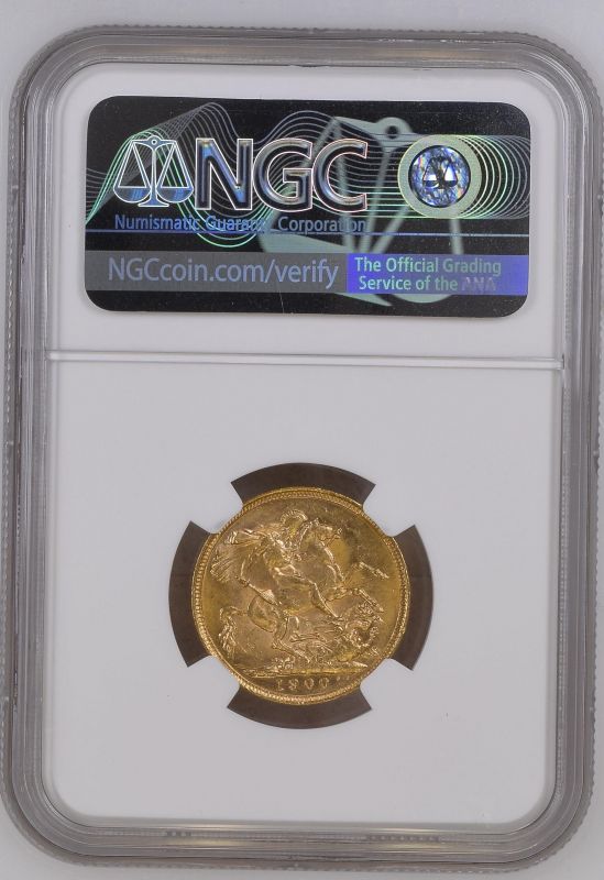 1900 M Gold Sovereign Equal-finest NGC MS 63 #6440482-010 (AGW=0.2355 oz.) - Image 4 of 4