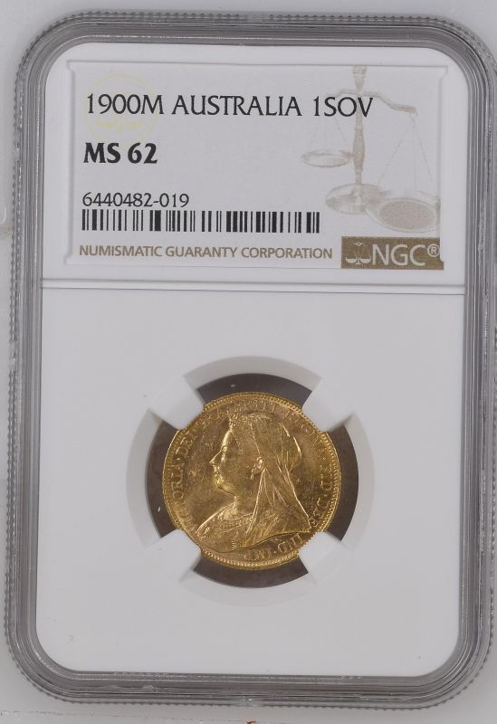 1900 M Gold Sovereign NGC MS 62 #6440482-019 (AGW=0.2355 oz.) - Image 3 of 4