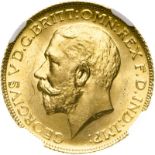 United Kingdom, George V, 1925 Gold Sovereign - NGC MS 65+