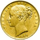 United Kingdom, Victoria, 1863 Gold Sovereign. Die Number - Good Very Fine, Scratch, Lightly Cleaned