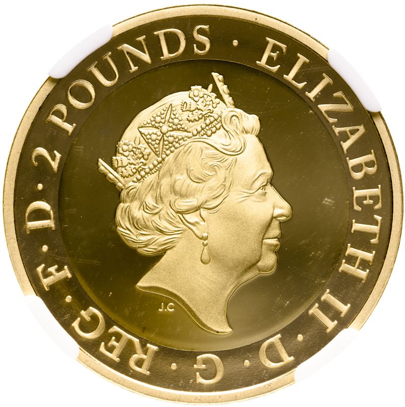 United Kingdom Elizabeth II 2016 Gold 2 Pounds Army Proof NGC PF 70 ULTRA CAMEO #4866670-001 (AGW=0. - Image 2 of 4